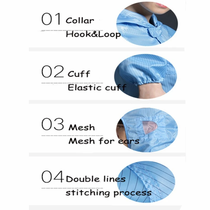 ESD Cleanroom Frock with Hood ESD Cleanroom Frock with Hood